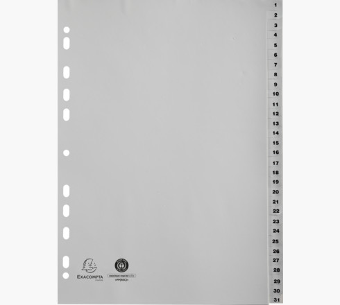 Tussenblad EXACOMPTA Tabbladen - 31 Tabs, A4, numeriek, 31 tabs