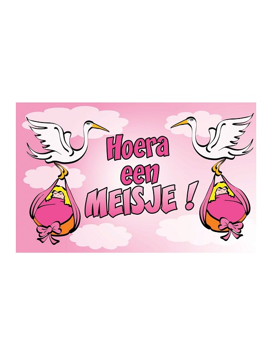 Vlag Funny Fashion Hoera Een Meisje