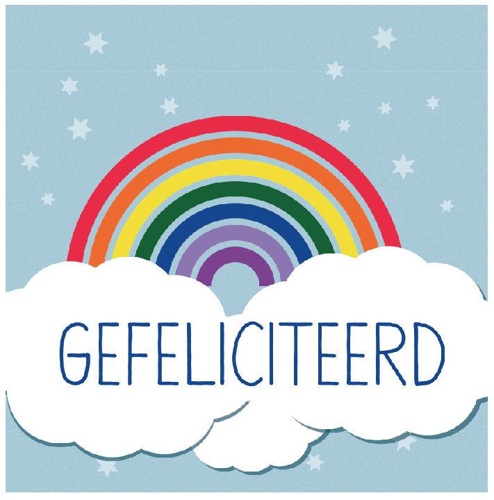 Wenskaart MINIMOU, Regenboog, geschenkkaart