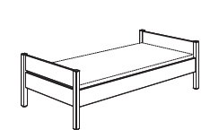 Bed PAIDI, Kira Nebraska, Kira Nebraska 90x200, eenpersoonsbed
