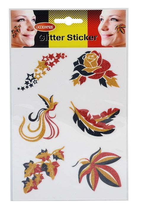 Plaktattoo Goodmark Supporter Glitter Body Sticker | Belgium