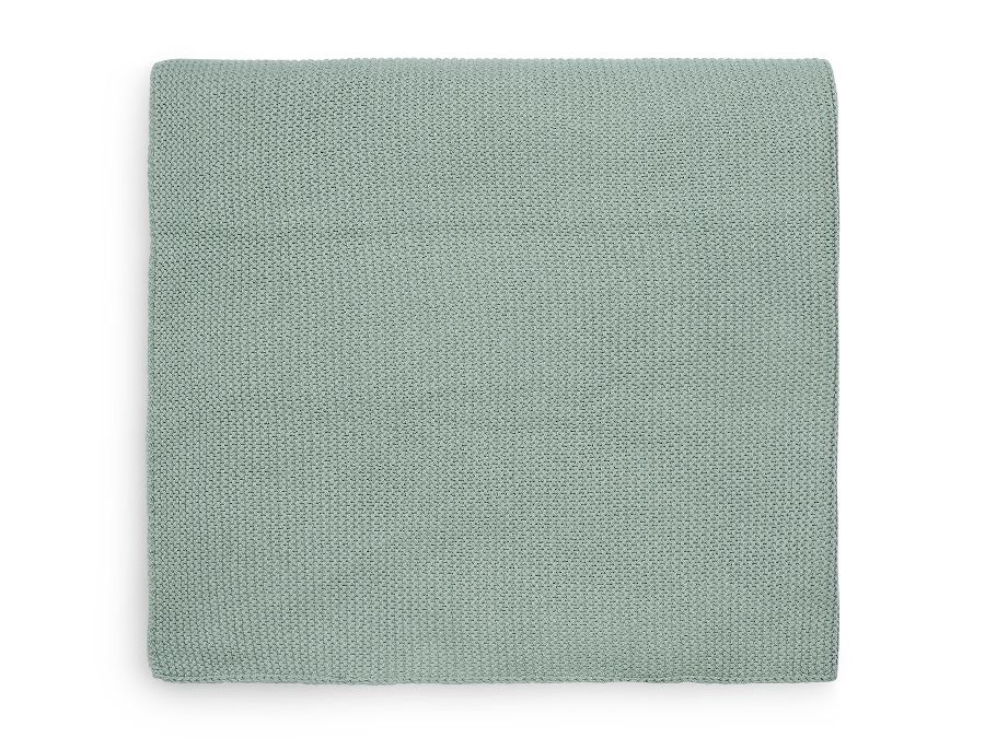 Deken Jollein, geschikt voor wieg/draagmand/park | Basic Knit forest green