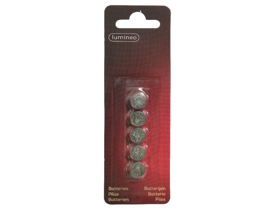 Batterij LR44, Blister, alkaline, 5 stuk(s)