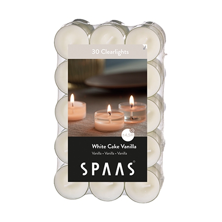 Kaars Spaas, Clearlights, theelicht/geurkaars, White Cake Vanilla