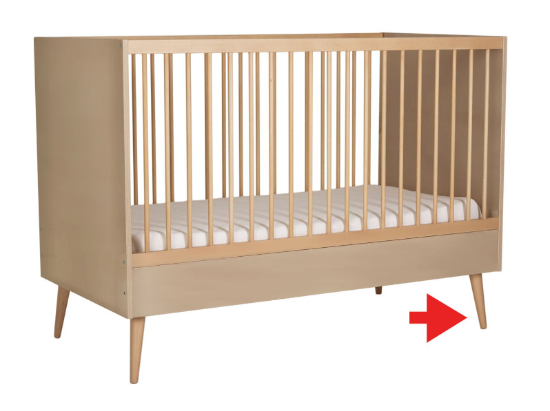 Poten walnut voor Cocoon Latte/Cocoon Moss/Cocoon Natural Oak/Cocoon Ice White babybed 60x120/babybed 70x140/eenpersoonsbed/commode/3-deurs kast/4-deurs kast Quax Kamer poten