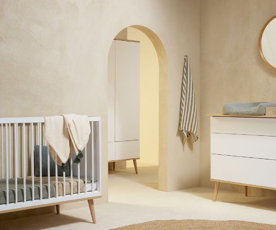 Bed Quax, Flow Natural Oak/White, Flow Natural Oak/White 60x120, babybed