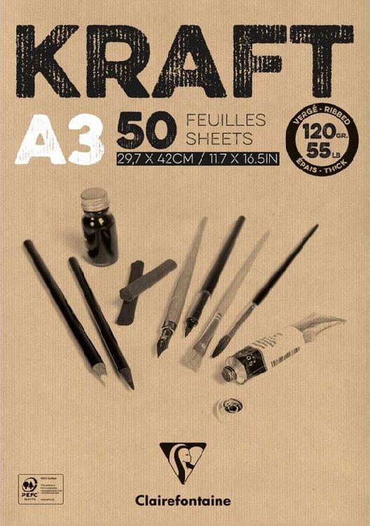 Tekenpapier CLAIREFONTAINE Kraft, tekenblok | Beaux-Arts