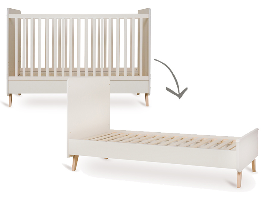 Bed Quax, Loft Clay, Loft Clay 70x140 omvb, babybed omvormbaar tot juniorbed