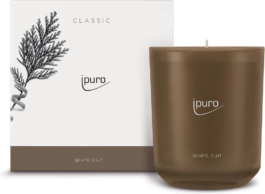 Kaars Ipuro, Classic Cuir, geurkaars, citrus/vanille/leder/hout
