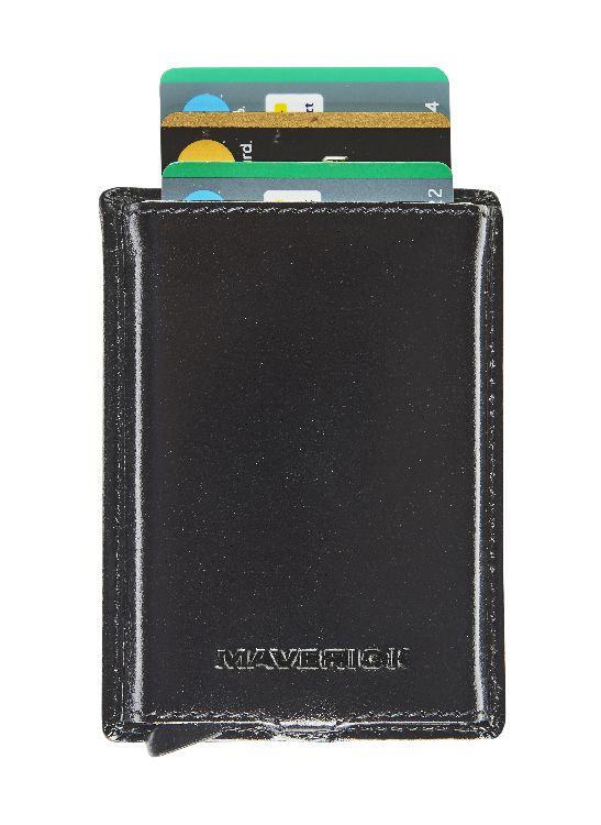 Geldbeugel MAVERICK Leather Cardprotector Slim RFID | All Black
