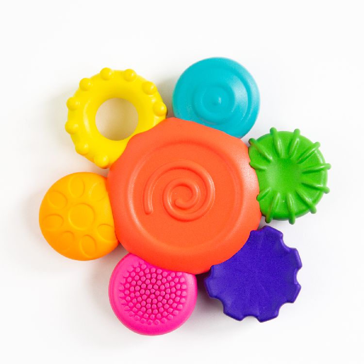 Bijtring Sassy Silicone flower rattle teether | Sensory Toys