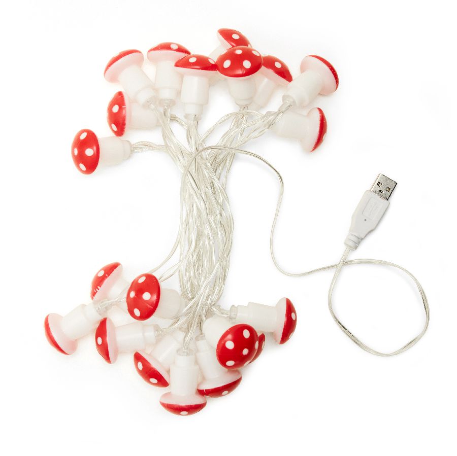Verlichting Kikkerland, Mushroom LED String Lights, paddenstoel