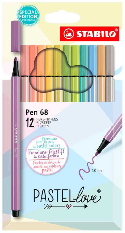 Stift Stabilo Pen 68, kleurstift | Pastellove