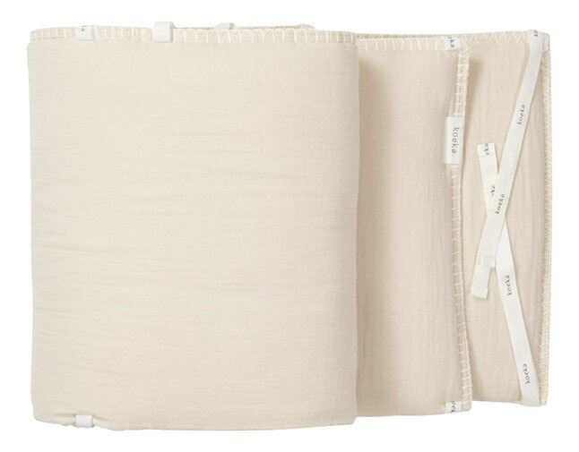 Tochtkussen Koeka Bedomrander/Boxomrander, geschikt voor babybed/park | Faro warm white