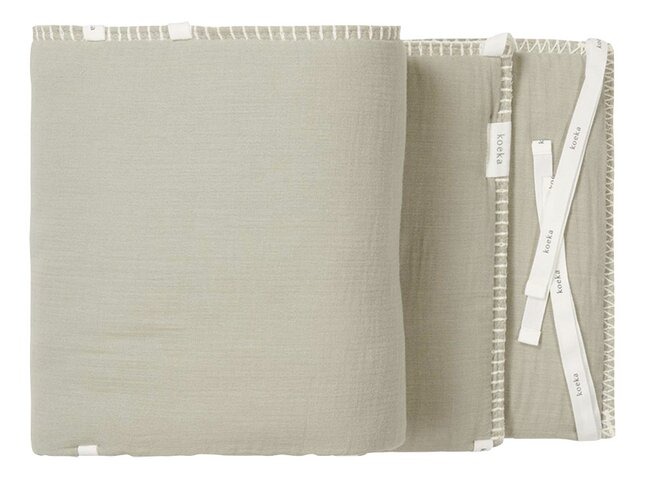 Tochtkussen Koeka Bedomrander/Boxomrander, geschikt voor babybed/park | Faro sage