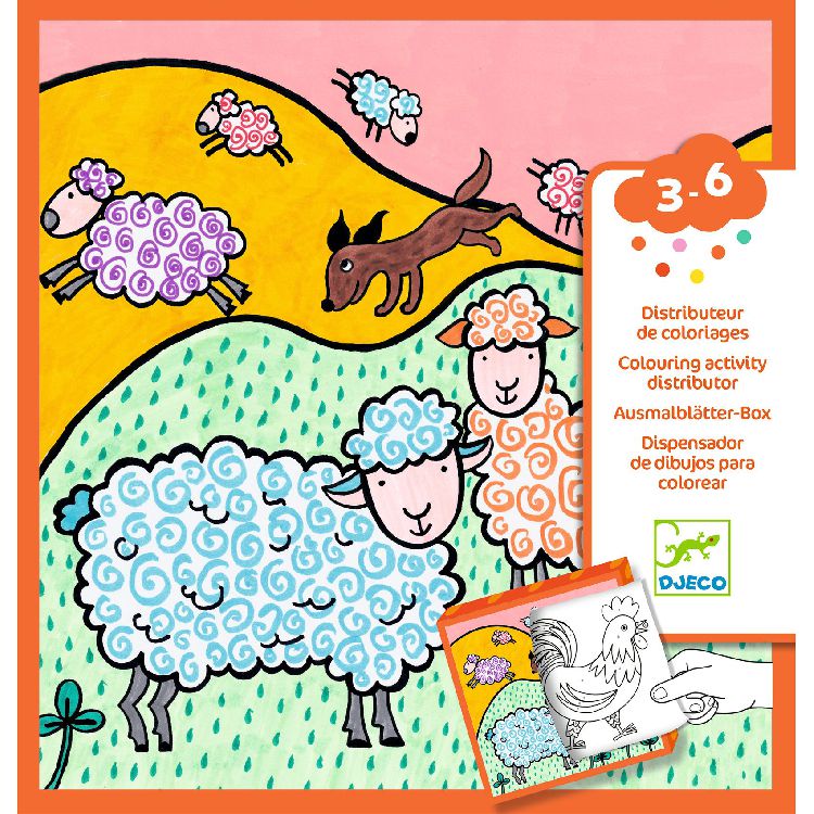 Kleuren Djeco Coloring dispenser Farm | Colouring