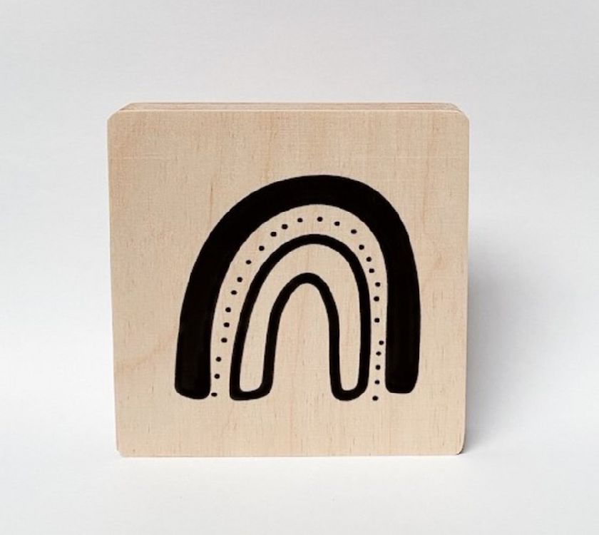 Houten letter MINIMOU Regenboog