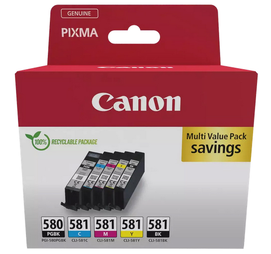 Cartridge CANON 580/581 Multipack Black/Photo Black/Cyan/Magenta/Yellow