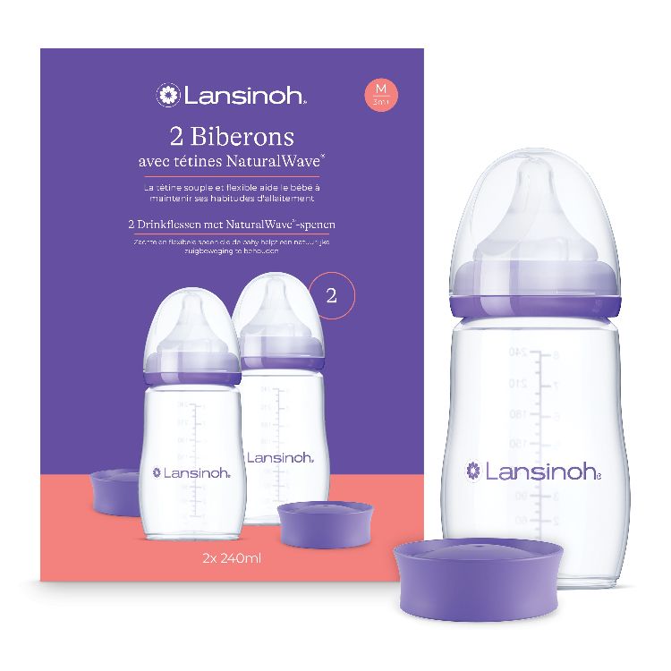 Fles Lansinoh, breedhalsfles, 240 ml | Natural Wave