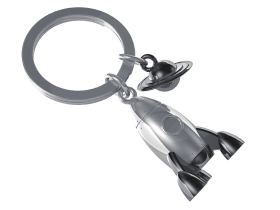 Sleutelhanger Metalmorphose Chrome Rocket, raket/planeet