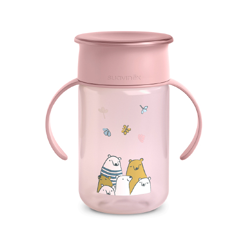 Drinkbeker Suavinex 360° Trainer Cup | Bears pink