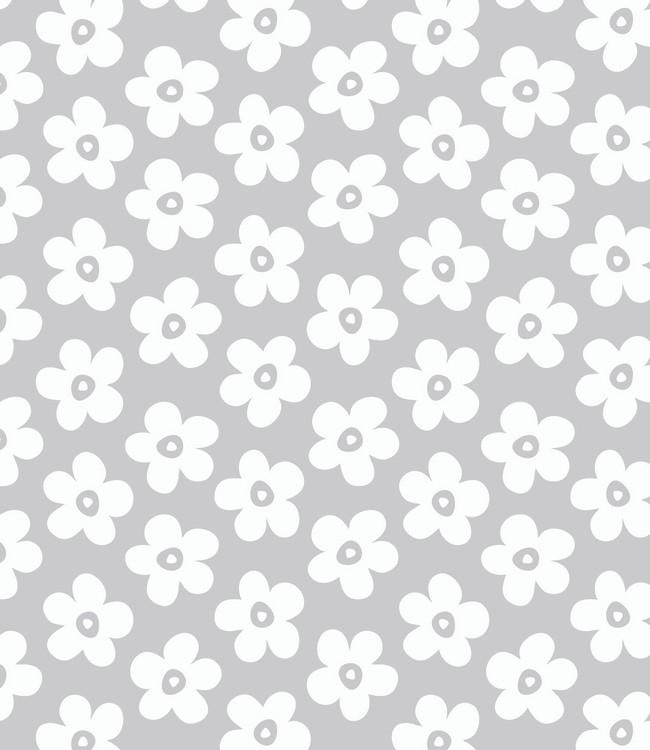 Tafelkleed Lola, Small Big Flower, silver cloud, 140 cm