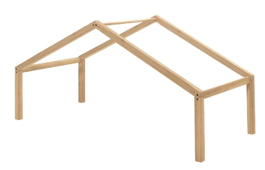 Dak Roof, Captain Bed Forrest oak 90x200/Midsleeper Forrest oak 90x200/Midsleeper with slide Forrest oak 90x200 voor Forrest oak eenpersoonsbed Jaxx furniture Kamer dak