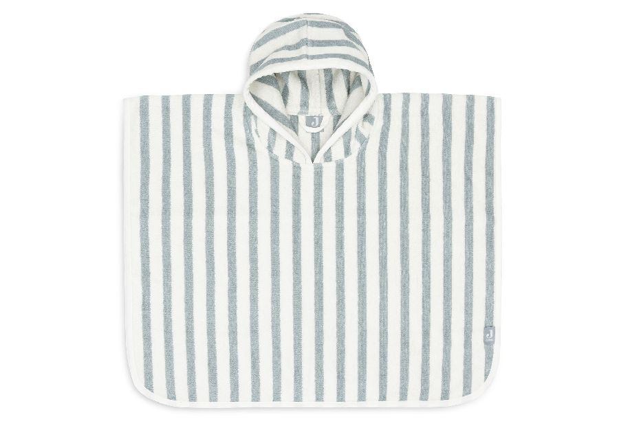 Poncho Jollein, badcape | Stripe Terry sea green