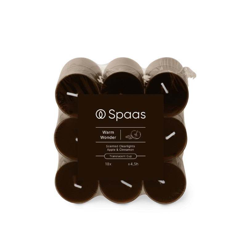 Kaars Spaas, Clearlights, theelicht/geurkaars, Warm Wonder - Apple and Cinnamon | Essential