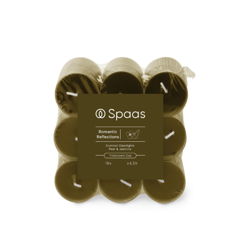 Kaars Spaas, Clearlights, theelicht/geurkaars, Romantic Reflections - Pear and Jasmine | Essential