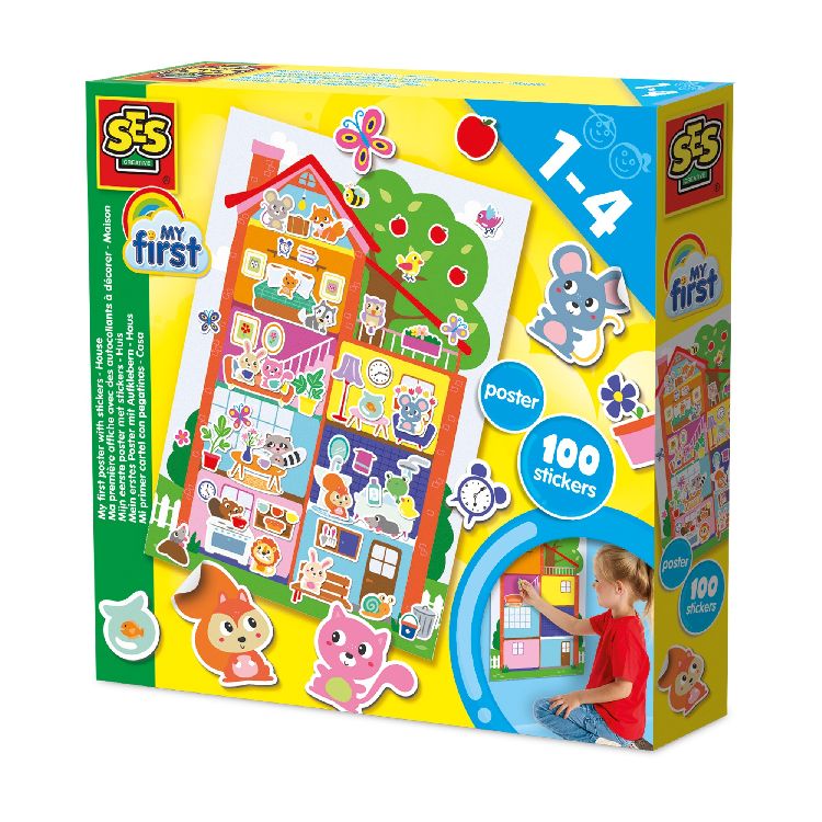 Stickers SES Creative Poster with sticfkers - House | My First
