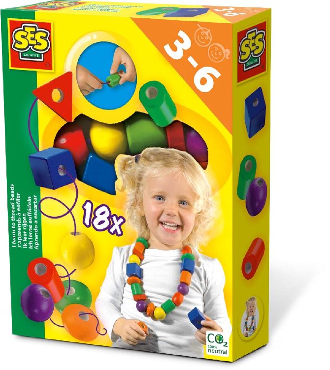 Educatief speelgoed SES Creative I learn to tread beads | Montessori