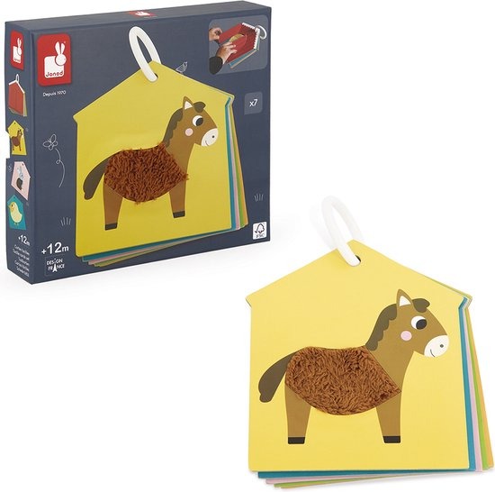 Speelgoed voor het park Janod Farm, liggend in het park | Tactile Cards Set